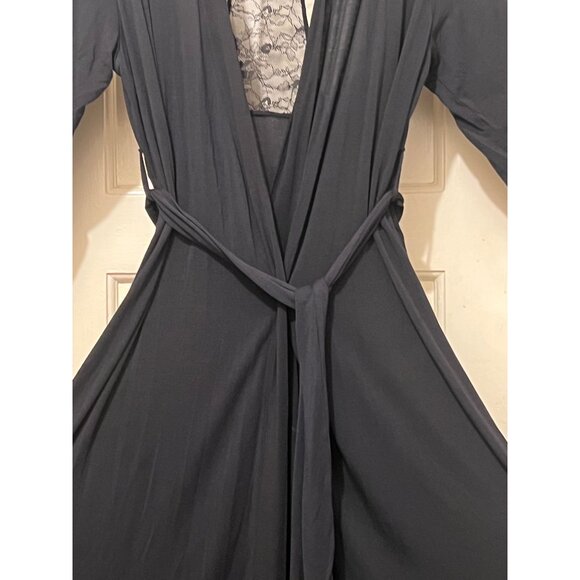 Savage X Fenty S/M Robe Exclusive CLF Racerback Long Sleeve Robe Caviar Black - Picture 12 of 16